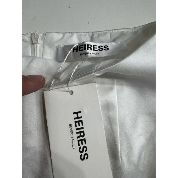 Heiress Beverly Hills NWT White Satin Tassel Mini Dress Size XS - Picture 2 of 5